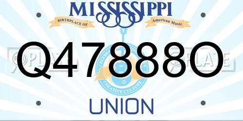 Q47888O Mississippi License Plate