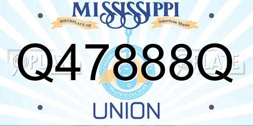 Q47888Q Mississippi License Plate