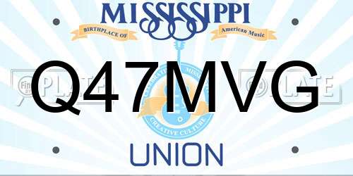 Q47MVG Mississippi License Plate