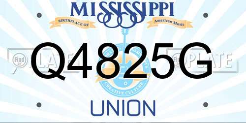 Q4825G Mississippi License Plate