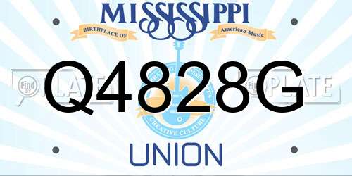 Q4828G Mississippi License Plate