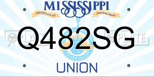 Q482SG Mississippi License Plate