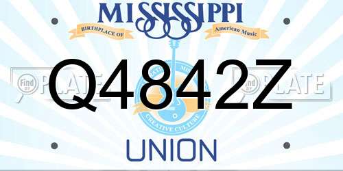 Q4842Z Mississippi License Plate