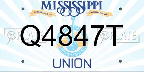 Q4847T Mississippi License Plate