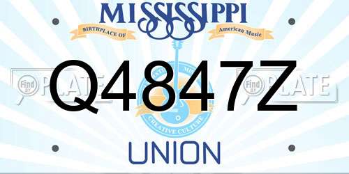 Q4847Z Mississippi License Plate