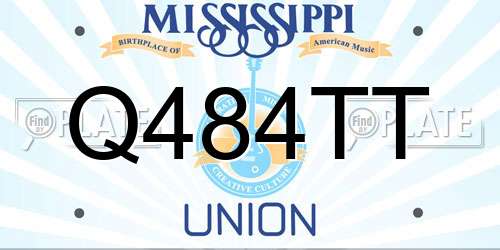 Q484TT Mississippi License Plate