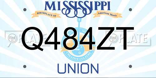 Q484ZT Mississippi License Plate