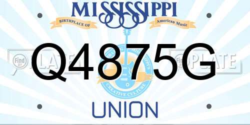 Q4875G Mississippi License Plate