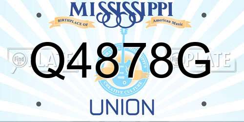 Q4878G Mississippi License Plate