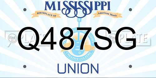 Q487SG Mississippi License Plate