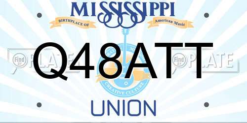 Q48ATT Mississippi License Plate