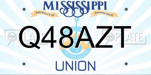 Q48AZT Mississippi License Plate
