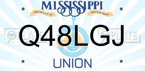 Q48LGJ Mississippi License Plate