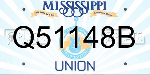 Q51148B Mississippi License Plate