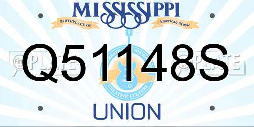 Q51148S Mississippi License Plate