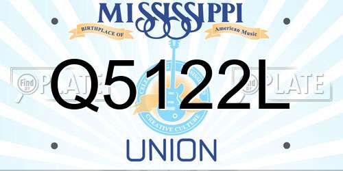 Q5122L Mississippi License Plate