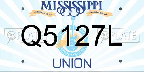 Q5127L Mississippi License Plate