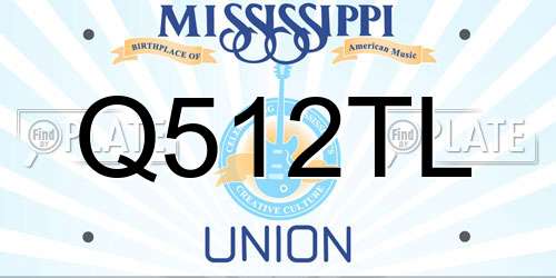 Q512TL Mississippi License Plate
