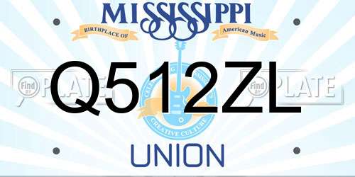 Q512ZL Mississippi License Plate