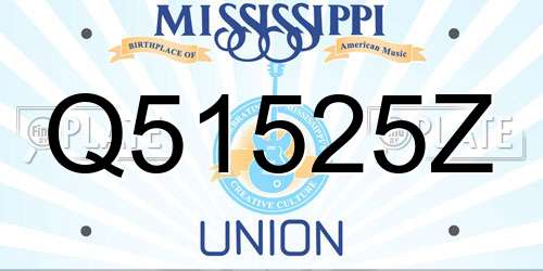 Q51525Z Mississippi License Plate