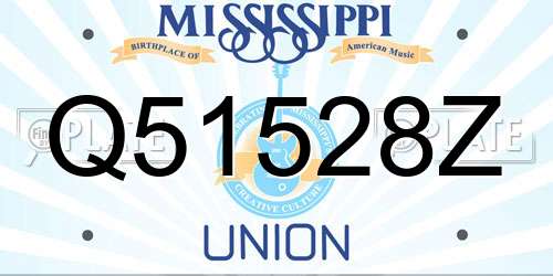 Q51528Z Mississippi License Plate