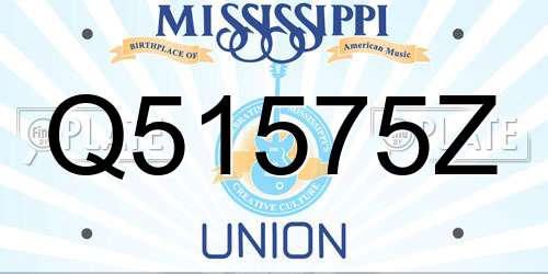 Q51575Z Mississippi License Plate
