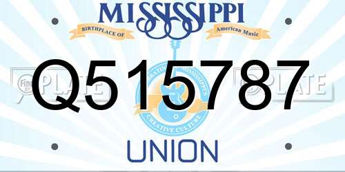 Q515787 Mississippi License Plate