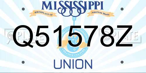 Q51578Z Mississippi License Plate