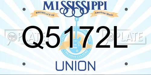 Q5172L Mississippi License Plate