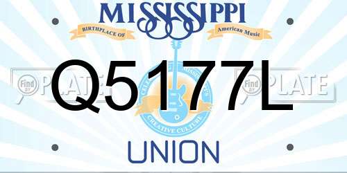 Q5177L Mississippi License Plate
