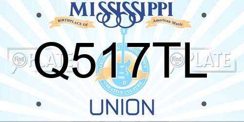 Q517TL Mississippi License Plate