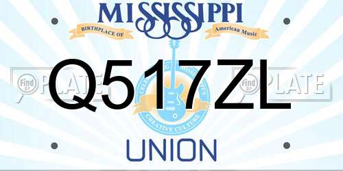 Q517ZL Mississippi License Plate