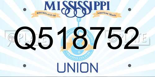 Q518752 Mississippi License Plate