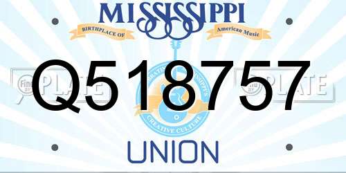Q518757 Mississippi License Plate