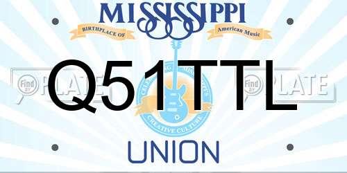 Q51TTL Mississippi License Plate