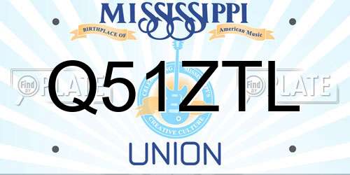 Q51ZTL Mississippi License Plate