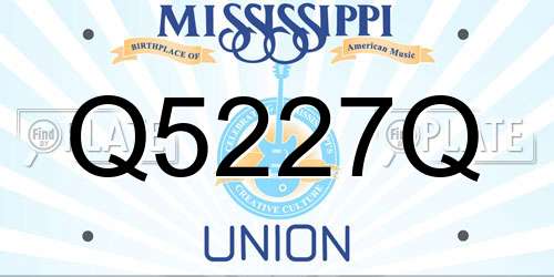 Q5227Q Mississippi License Plate