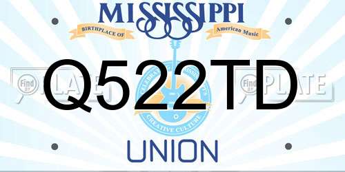 Q522TD Mississippi License Plate