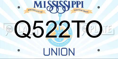 Q522TO Mississippi License Plate