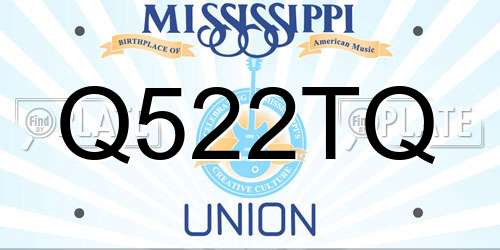 Q522TQ Mississippi License Plate