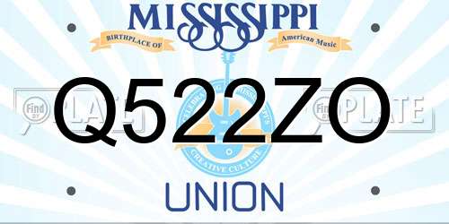 Q522ZO Mississippi License Plate