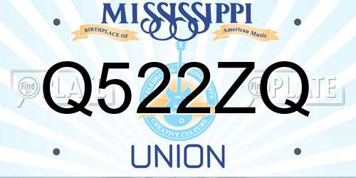 Q522ZQ Mississippi License Plate