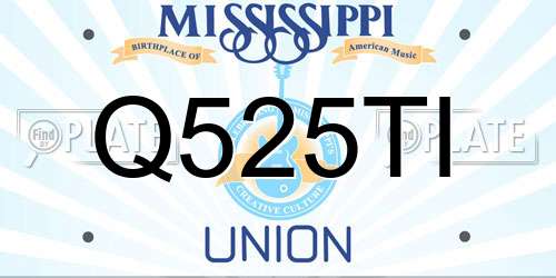 Q525TI Mississippi License Plate