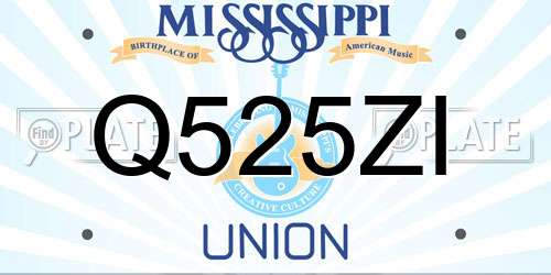 Q525ZI Mississippi License Plate