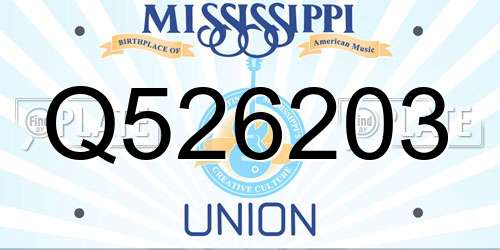 Q526203 Mississippi License Plate
