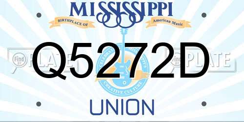 Q5272D Mississippi License Plate