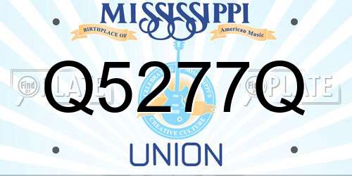 Q5277Q Mississippi License Plate