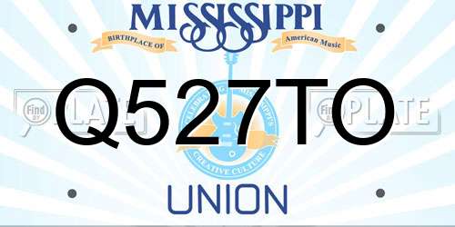 Q527TO Mississippi License Plate