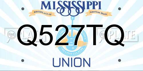 Q527TQ Mississippi License Plate