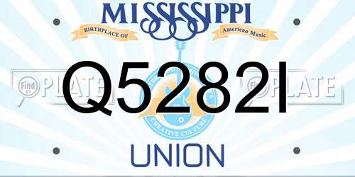 Q5282I Mississippi License Plate
